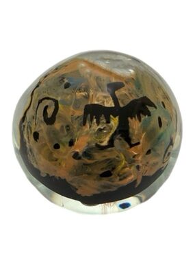 Hand-Blown Glass Paperweight - Southwest Native American Design